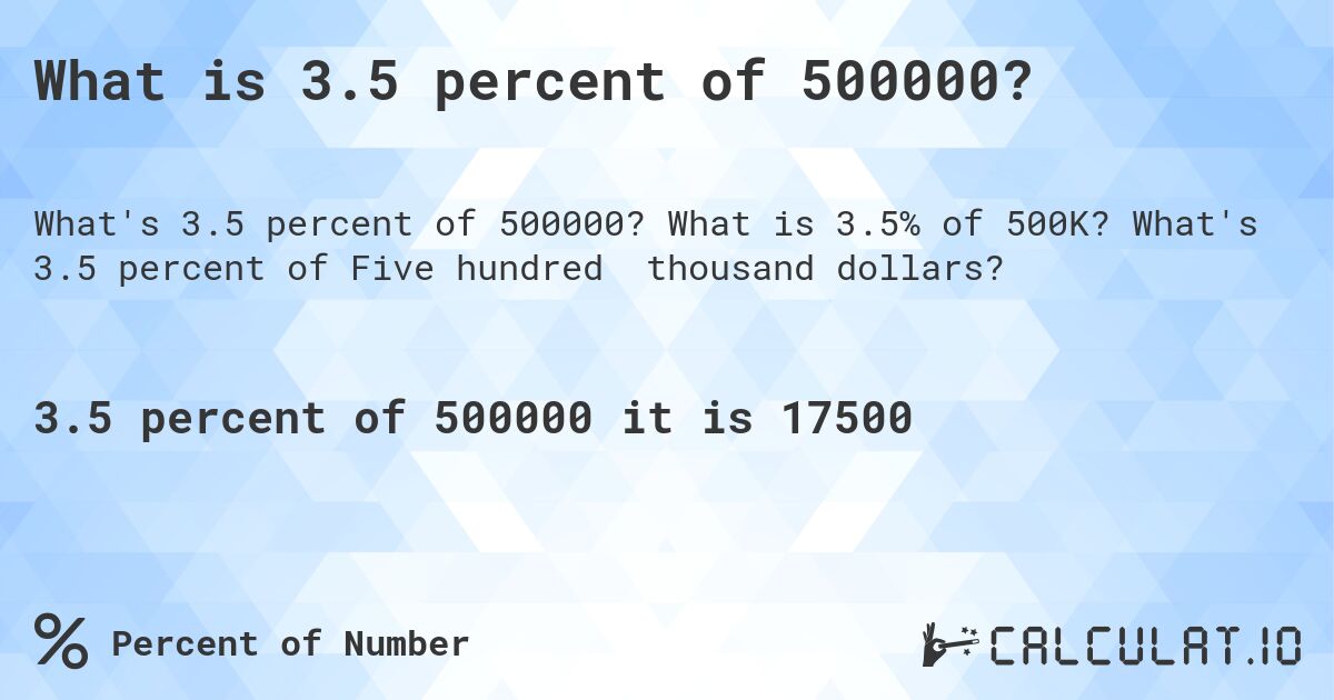 The Ultimate Guide to Calculating 3.5 Percent of 500,000 (Plus Real-World Applications)