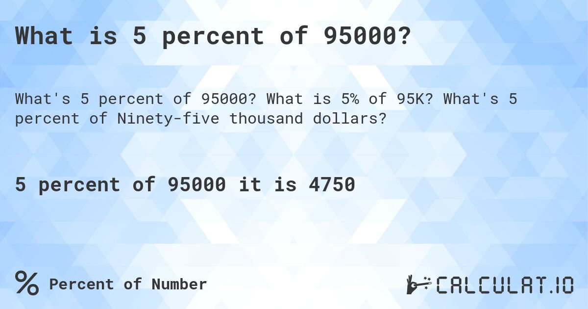 What Is 5 Percent of 95000? The Ultimate Guide to Calculating and Applying Percentages